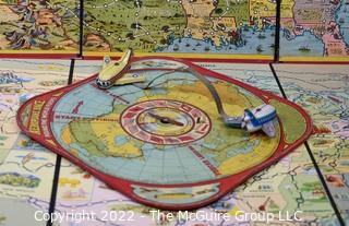 Vintage Map related Game Boards: incl. 1920'S Aeroplane Race Game Board by Wolverine Toy. Tin  