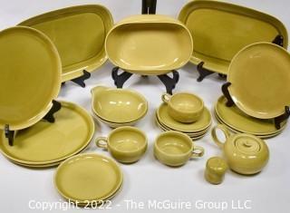 Set of Russel Wright Steubenville Mid Century Modern (MCM) Dishware in Chartreuse Green