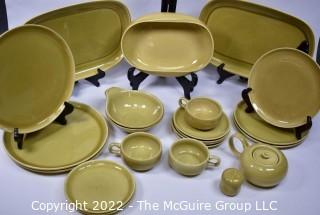 Set of Russel Wright Steubenville Mid Century Modern (MCM) Dishware in Chartreuse Green