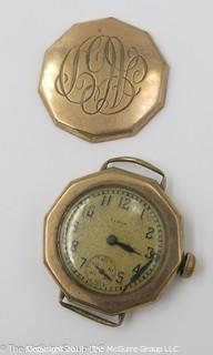 Monogrammed ladies Elgin wristwatch; needs repair; -#1192