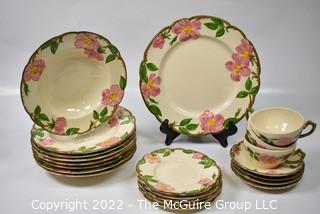 Vintage Set of Franciscan Desert Rose Porcelain China Dinnerware.