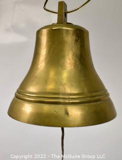 Heavy Antique Brass Hanging Ship's Bell.