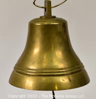 Heavy Antique Brass Hanging Ship's Bell.