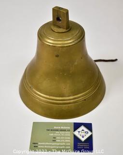 Heavy Antique Brass Hanging Ship's Bell.