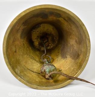 Heavy Antique Brass Hanging Ship's Bell.