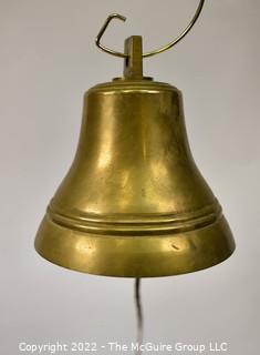 Heavy Antique Brass Hanging Ship's Bell.