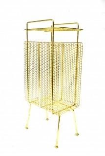 Vintage Mid Century Modern Gold Phone Stand with Magazine Rack