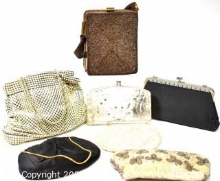 Group of Vintage Handbags Including Whiting and Davis Mesh, Lucite and Beaded