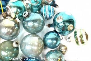 Group of Vintage Mercury Glass Ball Christmas Ornaments