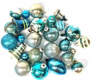 Group of Vintage Mercury Glass Ball Christmas Ornaments