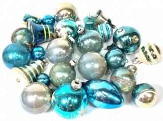 Group of Vintage Mercury Glass Ball Christmas Ornaments