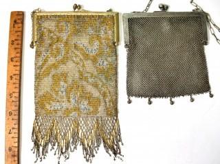 Two (2) Antique Metal Mesh Handbags 