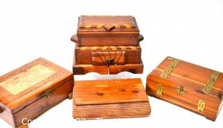 Four (4) Wooden Trinket or Jewelry Boxes. 