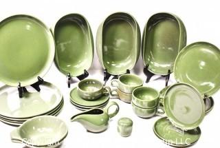 Set of Russel Wright Steubenville Mid Century Modern (MCM) Dishware in Seafoam Green.