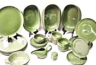 Set of Russel Wright Steubenville Mid Century Modern (MCM) Dishware in Seafoam Green.