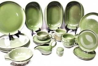 Set of Russel Wright Steubenville Mid Century Modern (MCM) Dishware in Seafoam Green.