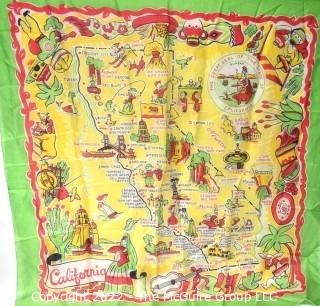 Vintage Silk California Scarf WAS 256SG