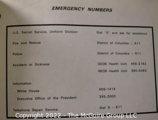 1980 Binder Containing Telephone Directory, Executive Office of the President, Carter Administration WAS 1000SG