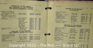 1980 Binder Containing Telephone Directory, Executive Office of the President, Carter Administration WAS 1000SG