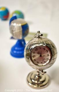 Group of Vintage Globes Banks, Clock and Toys.