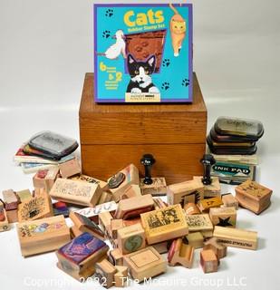 Box of Rubber Craft Stamps