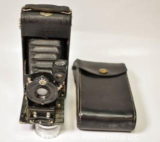 Vintage Ansco Bellows Camera with Leather Case.