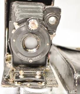 Vintage Ansco Bellows Camera with Leather Case.