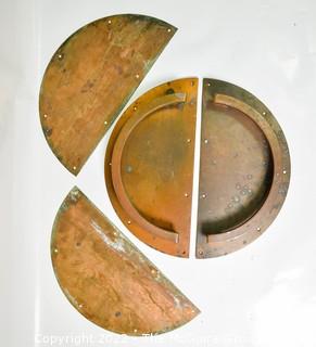 Architectural: Art Deco: Possibly copper metal door handles and kick plates. 