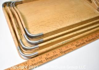 Set of Four (4) Vintage Wood Nesting Serving Trays. 