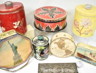 Vintage Tins, Krispy Can Cracker Container and Cake Tin. 