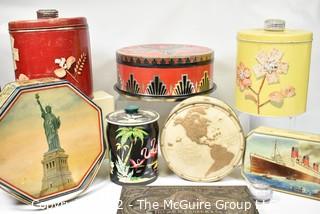 Vintage Tins, Krispy Can Cracker Container and Cake Tin. 