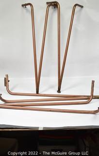 Set of Four (4) Mid Century Modern Hairpin Metal Tube Table Legs.  Measure 30" tall.