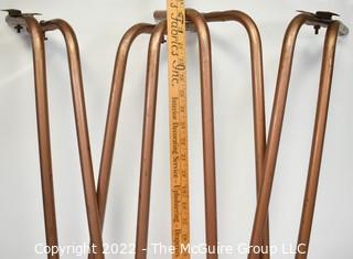 Set of Four (4) Mid Century Modern Hairpin Metal Tube Table Legs.  Measure 30" tall.