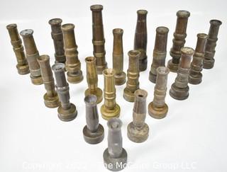 Group of Vintage Brass Water Hose Nozzles.