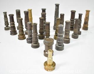 Group of Vintage Brass Water Hose Nozzles