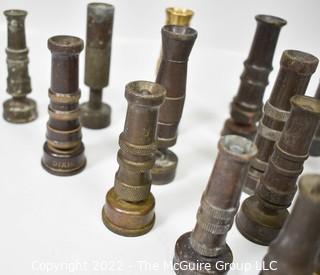 Group of Vintage Brass Water Hose Nozzles