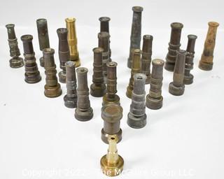 Group of Vintage Brass Water Hose Nozzles