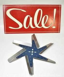 Vintage Sale Sign and Industrial Art Blade. WAS 1005SG