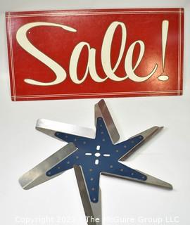 Vintage Sale Sign and Industrial Art Blade. WAS 1005SG