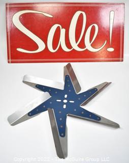 Vintage Sale Sign and Industrial Art Blade. WAS 1005SG