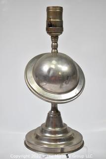 Art Deco Aluminum Globe Hemisphere “Saturn” Table Lamp. Measures: 11" Tall. WAS 157SG