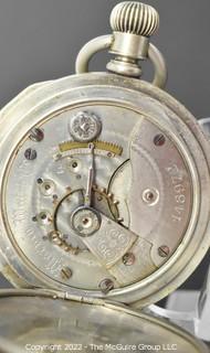 Size 18 - Bristol Watch Co. - Mornin Watch Co. - Serial# 148972 - Rare Key Actuated Regulator - Hunting Silverine Case