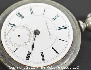 Size 18 - Hampden Watch Co. - Serial# 389763 - Open Silverine Keywind Case 