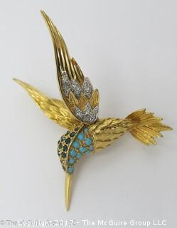 Jomaz (Joseph Mazer)Rhinestone hummingbird brooch/pin; - #1209