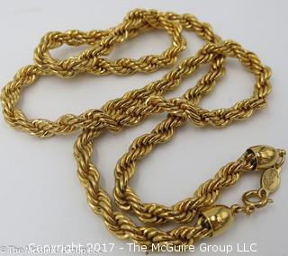 Napier gold toned necklace, 23 1/2"; # 1211