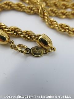 Napier gold toned necklace, 23 1/2"; # 1211