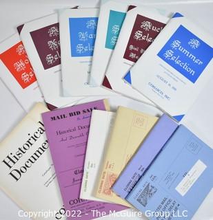 (6) Early Cohasco Inc. Catalogs including #23 1982 , #32 of 1991, 16 #23.  All with good descriptions and facsimiles but no prices realized. Plus 6 newer (and larger) catalogs from August 2003 – Jan 2012.  Most are mail bid auction with several pages of fixed price items