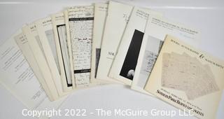 12 Illustrated Black & White Sotheby, and Sotheby Parke-Bernet of New York City Catalogs, 1970s, Featuring Manuscripts, Printed Books, Music, Graphic Art, Portraits, Autograph Letters and Historical Documents. Three Contain Prices Realized.  