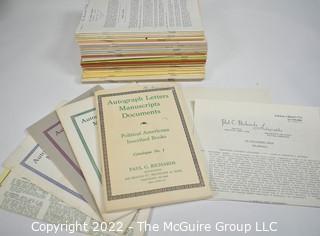 Paul Richards Catalogs of Autograph Letters, Manuscripts, Documents Vols 1-5, 11 Beacon Bulletin Autographs, Fixed Price Vols 9-28 & 24 Catalogs in Different Format Vols 39-65