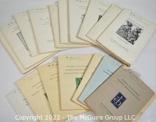 (18) Rare Book, Autograph, Manuscript and Graphic Arts Catalogs from Dr Ernest Hausdwell Of Hamburg. All Illustrated and With Estimated Prices, 7 Dated 1952-1955 and 10 Dated 1956-1964. Catalog 115 Contains List of Prices Realized